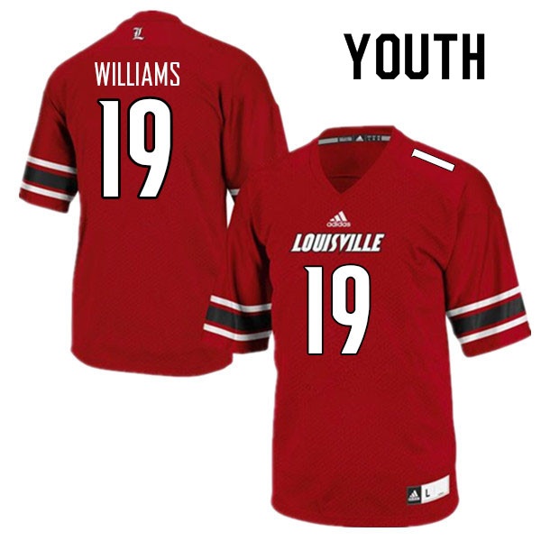 Youth #19 Popeye Williams Louisville Cardinals College Football Jerseys Sale-Red - Click Image to Close